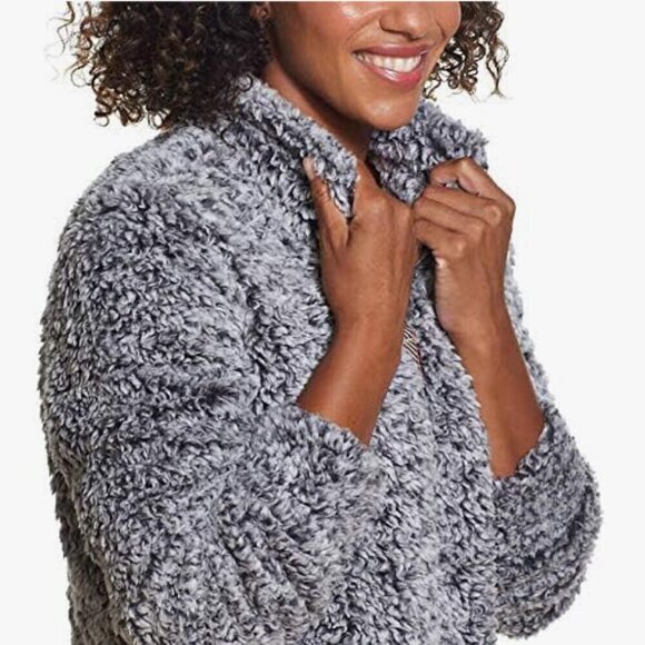 Weatherproof Vintage Ladies' Cozy Sherpa Teddybear Pullover Jacket in Granite XL - Picture 3 of 16